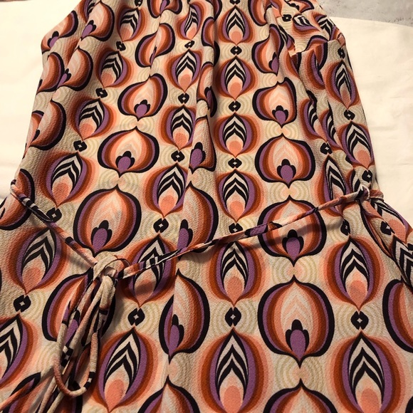 NWOT Madison Tara Maxi Spaghetti Strap Multicolored Dress Ties @ Neck W/Belt - Picture 7 of 7